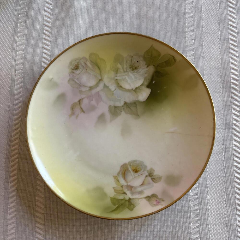 Antique Royal Rudolstadt B Prussia Dessert Plate 8.25” shabby chic roses